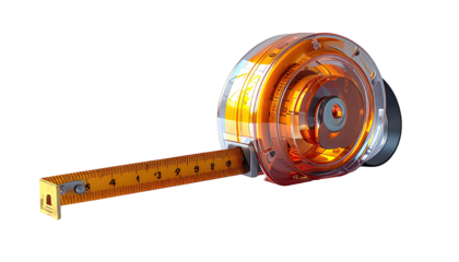 Orange measuring tape on black