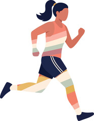 Fototapeta premium vector illustration of a young woman running outdoors for an International Day of the Girl Child theme of health, strength, and empowerment.