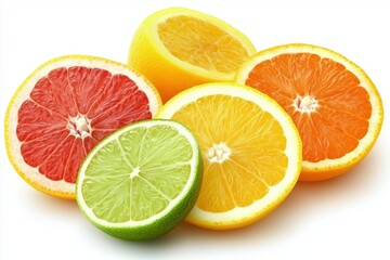 Fresh citrus fruits lemon lime orange grapefruit healthy food