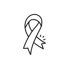 Awareness Ribbon Thin Line Vector Icon