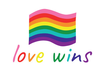 Colorful Gay pride flag Happy pride day LGBTQ community Pride Month Vector hand drawn doodle for posters, stickers, logo, cards