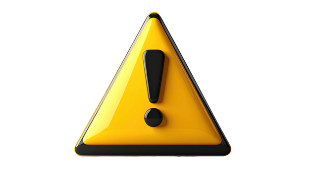 Yellow warning triangle with exclamation mark