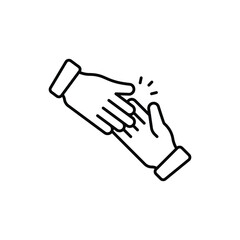 Helping Hands Thin Line Vector Icon