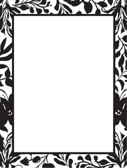 Black and white floral frame vector - printable border design eps silhouette