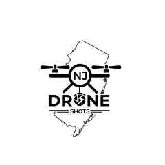 Nj drone shots logo with drone and new jersey map