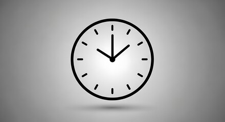 Abstract clock face outline displaying the time on a gray backdrop
