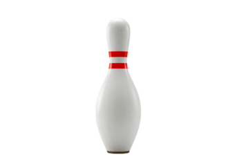 Single Bowling Pin Isolated Pixel Art Graphic isolated on transparent background