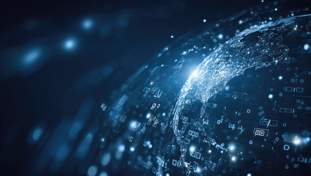 Digital Earth - A Futuristic View of Global Connectivity and Data.