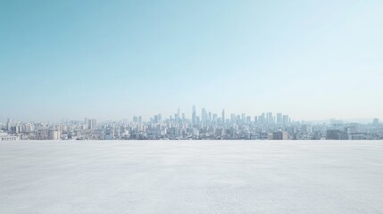 Snowy cityscape panorama