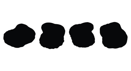 Four abstract organic shapes in black on a vector