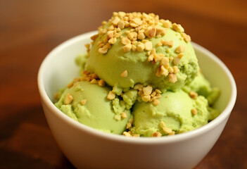 Pistachio Ice Cream Delight with Nut Topping