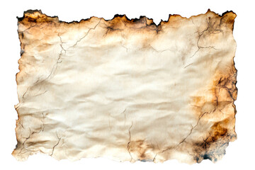 Fototapeta premium Wrinkled paper shows burnt edges and small cracks 