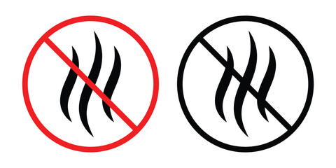 No Bad Smell Icon Set – Odor Control, No Perfume, Deodorant and Forbidden Smoke Vector illustration.