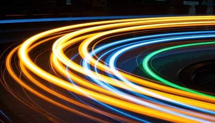 Dynamic light trails urban nightscape photography abstract environment low angle motion concept