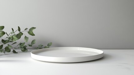 Empty white plate minimalist setting