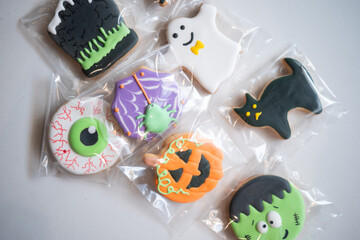 Halloween Cookie Assortment Spooky Treats in Transparent Packaging