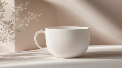 Empty white coffee cup