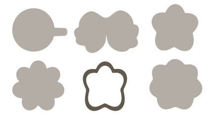 Set of six unique metal cookie cutters for baking and crafting fun shapes vector
