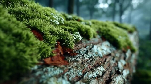 Moss covered log
