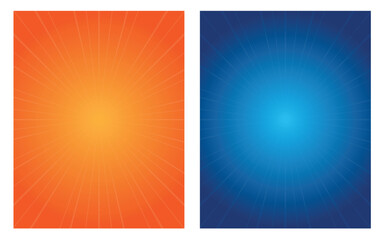Orange and blue sunburst gradient background design