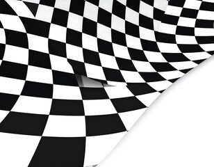 Obraz premium Abstract checkered pattern with a warped perspective