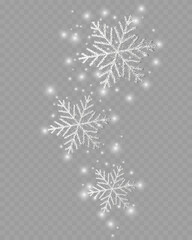 Fototapeta premium Christmas and New Year background with snowflakes, isolated. 