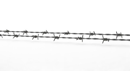 Barbed Wire Fence Detail Closeup.