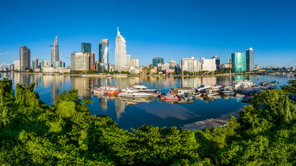 Sunset in Saigon center, Ho Chi Minh city. Vietnam. Photo taken on June, 2025.