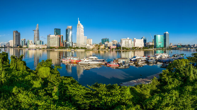 Sunset in Saigon center, Ho Chi Minh city. Vietnam. Photo taken on June, 2025.
