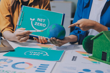 Businessman talks ESG environmental social governance policy for modish business.