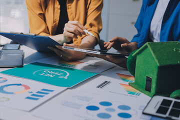 Businessman talks ESG environmental social governance policy for modish business.