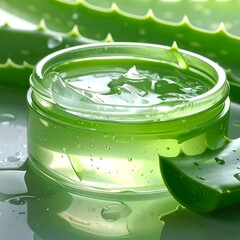 Aloe vera gel in a jar