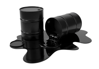Spilled Oil Environmental Disaster and Industrial Accident isolated on transparent background