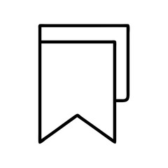 Simple bookmark icon outline isolated on transparent background