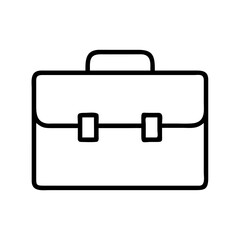 Simple outline icon of a briefcase isolated on transparent background
