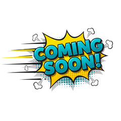 'Coming Soon' Comic Style Announcement with Motion Lines