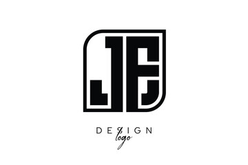 Obraz premium JE Block Monogram Logo – Bold Geometric Lettermark in Rectangular Style for Modern Branding & Identity