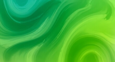 Vibrant Green Abstract Swirls.