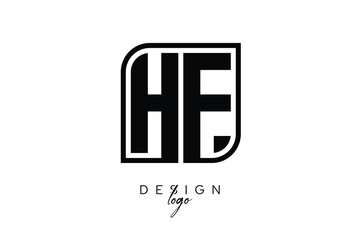 Obraz premium HF Block Monogram Logo – Bold Geometric Lettermark in Rectangular Style for Modern Branding & Identity
