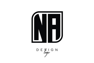 NA Block Monogram Logo – Bold Geometric Lettermark in Rectangular Style for Modern Branding & Identity