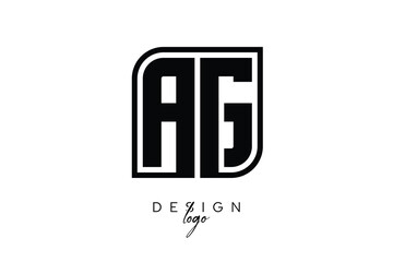 Obraz premium RG Block Monogram Logo – Bold Geometric Lettermark in Rectangular Style for Modern Branding & Identity