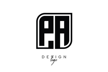 PA Block Monogram Logo – Bold Geometric Lettermark in Rectangular Style for Modern Branding & Identity