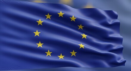 European Union Flag Close Up.