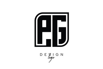 PG Block Monogram Logo – Bold Geometric Lettermark in Rectangular Style for Modern Branding & Identity