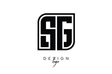 Obraz premium SG Block Monogram Logo – Bold Geometric Lettermark in Rectangular Style for Modern Branding & Identity