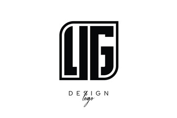 UG Block Monogram Logo – Bold Geometric Lettermark in Rectangular Style for Modern Branding & Identity