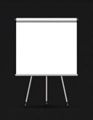 Blank presentation screen on a stand