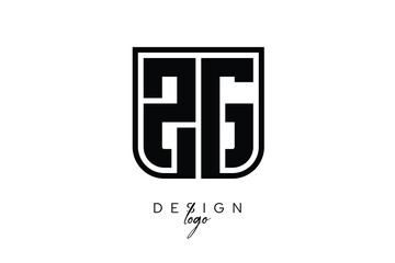 Obraz premium ZG Block Monogram Logo – Bold Geometric Lettermark in Rectangular Style for Modern Branding & Identity