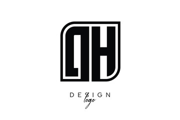DH Block Monogram Logo – Bold Geometric Lettermark in Rectangular Style for Modern Branding & Identity
