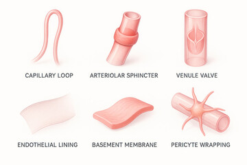 Obraz premium Diagram of Blood Vessel Components - Medical Illustration
